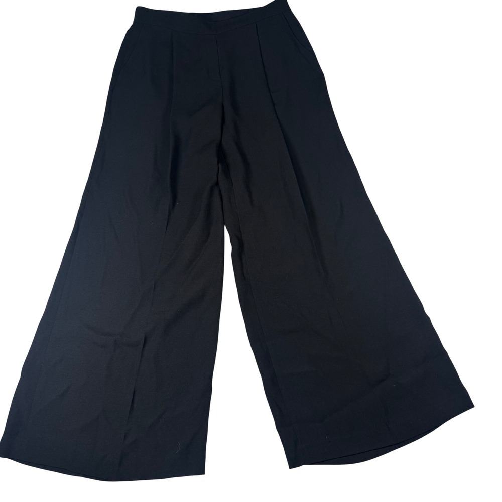 Spanx Carefree Crepe Wide Leg Pants Womens XL Black Polyester Pleated Trousers - Picture 2 of 10